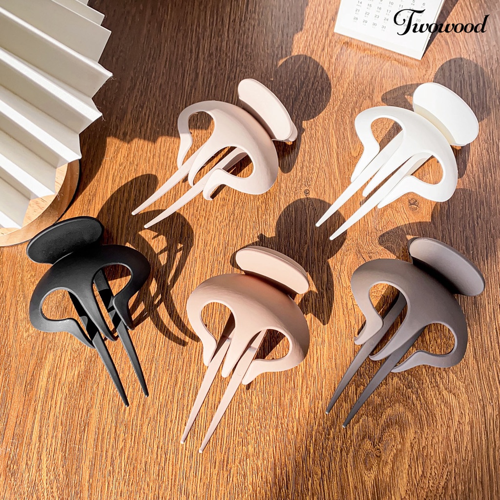 Twowood Penjepit Rambut Warna Solid Gaya Simple Ultralight Tepi Halus Extra Besar Hias Plastik Wanita Hairpin Claw Hairstyle Dekorasi Untuk Wanita