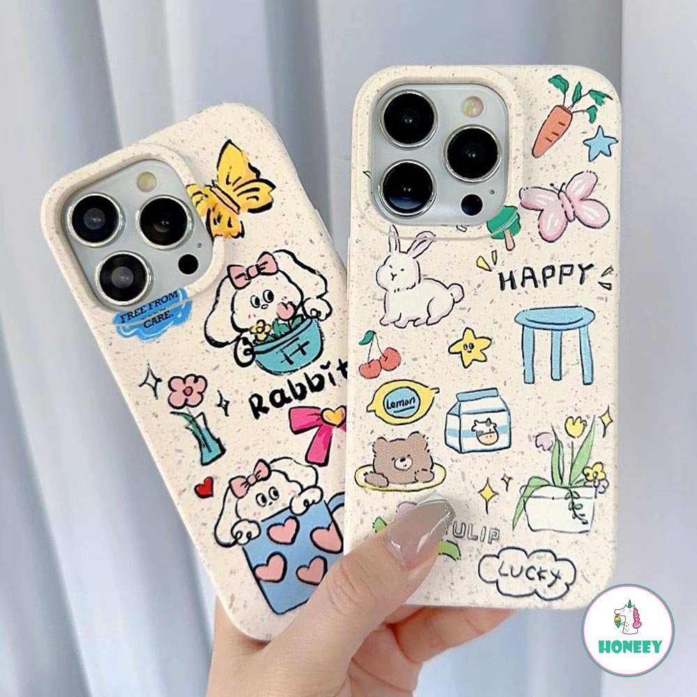 Colorful Graffiti Biodegradable Eco Case Untuk iPhone 14 Pro Case iPhone 11 Pro Max12 13 14 Pro Max XS XR Sarung Tahan Guncangan