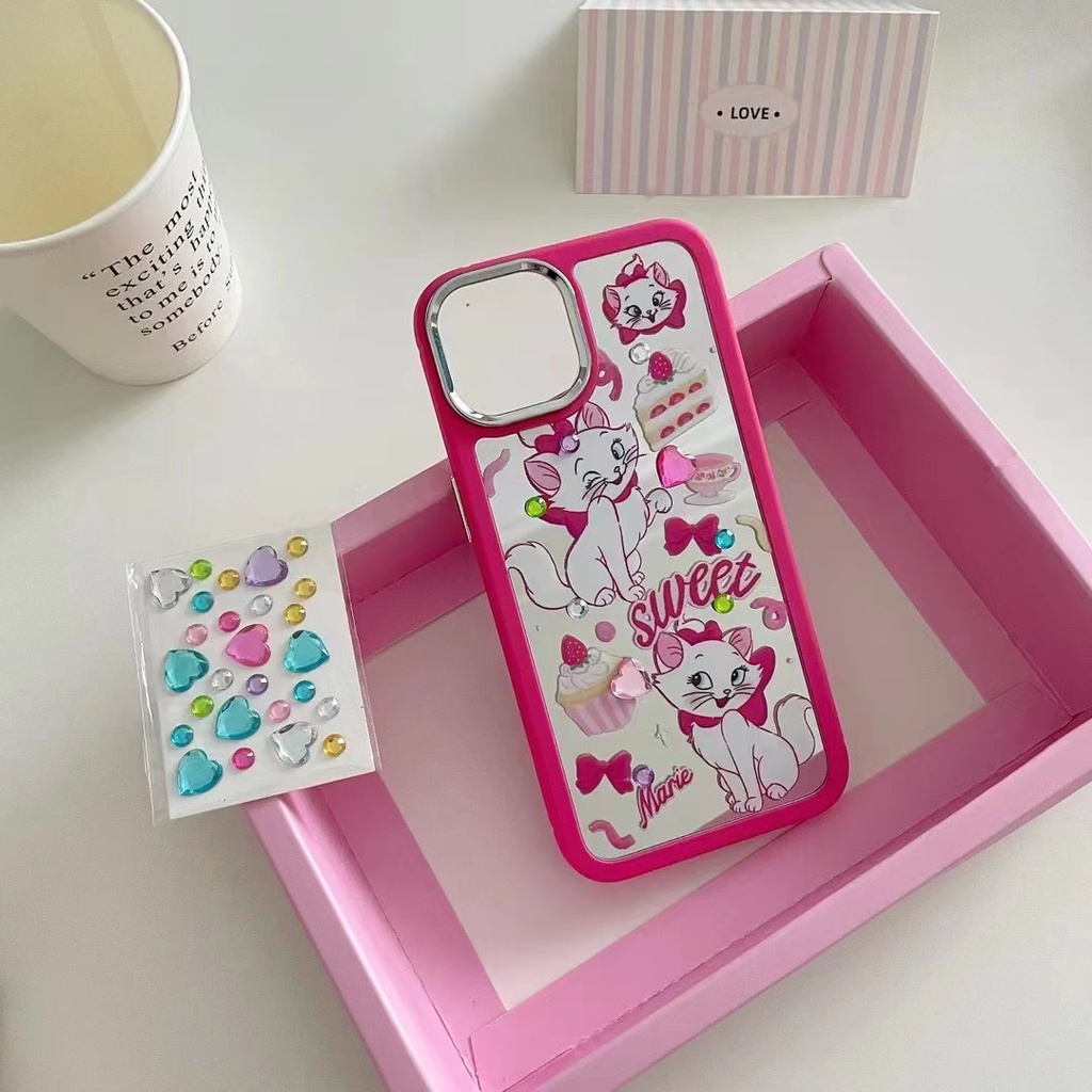 All New Mirror Electroplated Camera Silicone Soft Case IPhone 11 12 13 14 Pro Max Women's Fashion Gift Cute Mary Cat