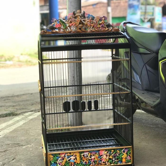 sangkar kotak ukir, sangkar kosan ukir, ukiran realif