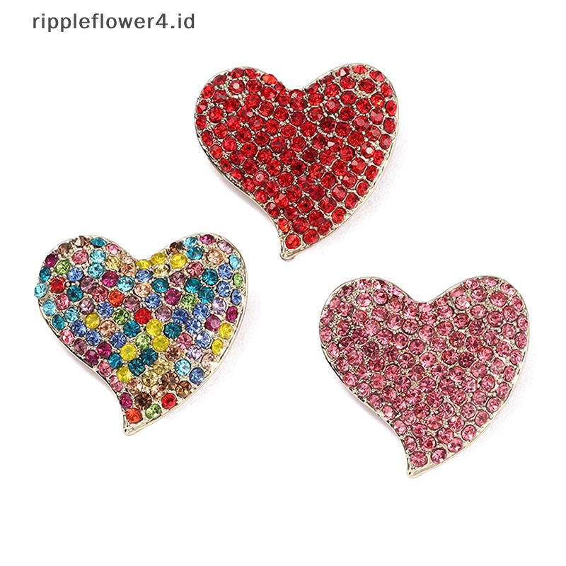 {rippleflower4.id} Bros Berlian Imitasi Cinta Hati Untuk Lady Klasik Pesta Kantor Bros Pin Hadiah~