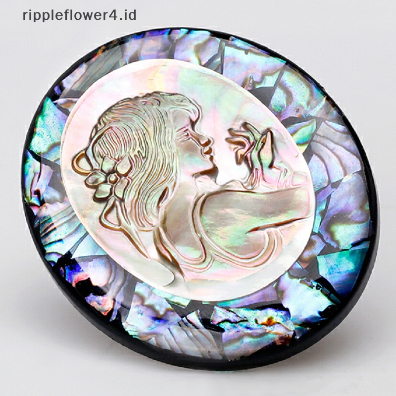 {rippleflower4.id} Bros Cameo Cangkang Abalone Alami Pin Perjamuan Pernikahan Bros Hadiah Pengantin~