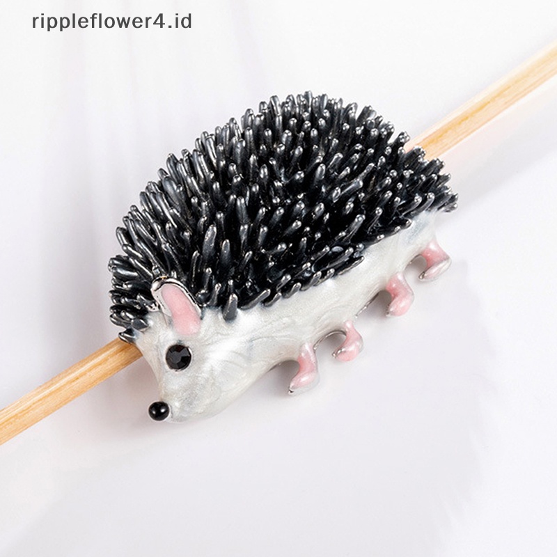 {rippleflower4.id} Bros Landak Enamel Hitam Untuk Wanita Hewan Yang Indah Fashion Perhiasan Pin Hadiah~