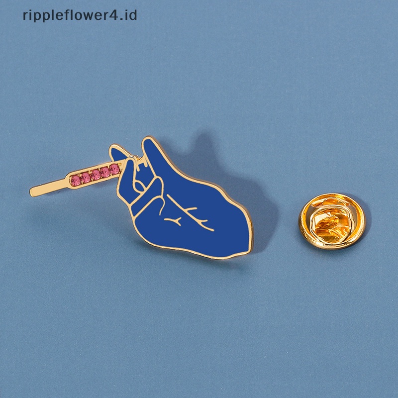 {rippleflower4.id} Enamel Logam Biru Bros Dokter Perawat Hadiah Kristal Kerah Pin Wanita Perhiasan~