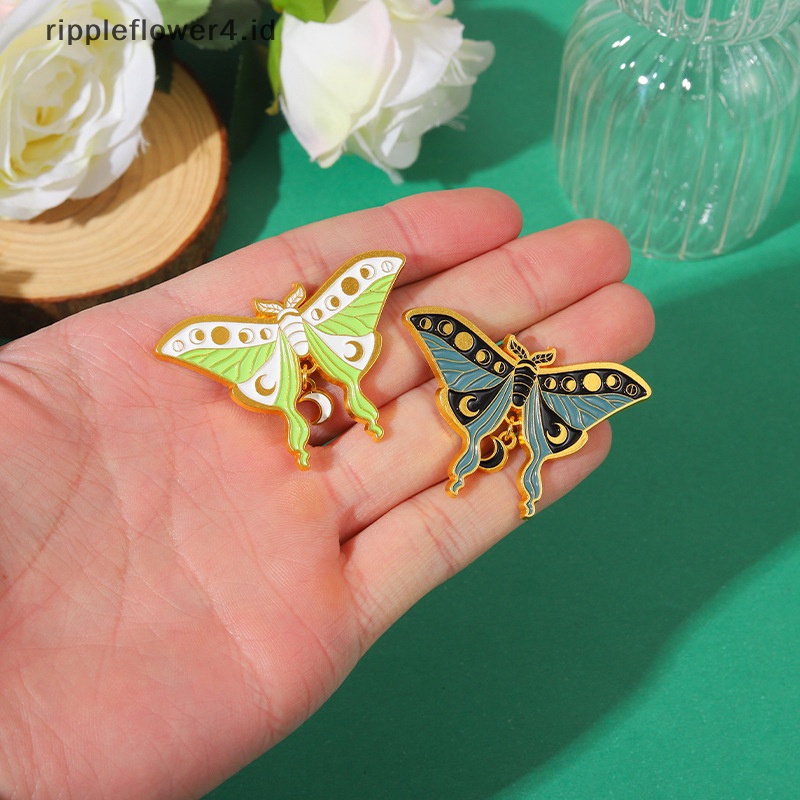 {rippleflower4.id} Retro Warna-Warni Lencana Serangga Ransel Kerah Pin Enamel Bros Perhiasan Hadiah~