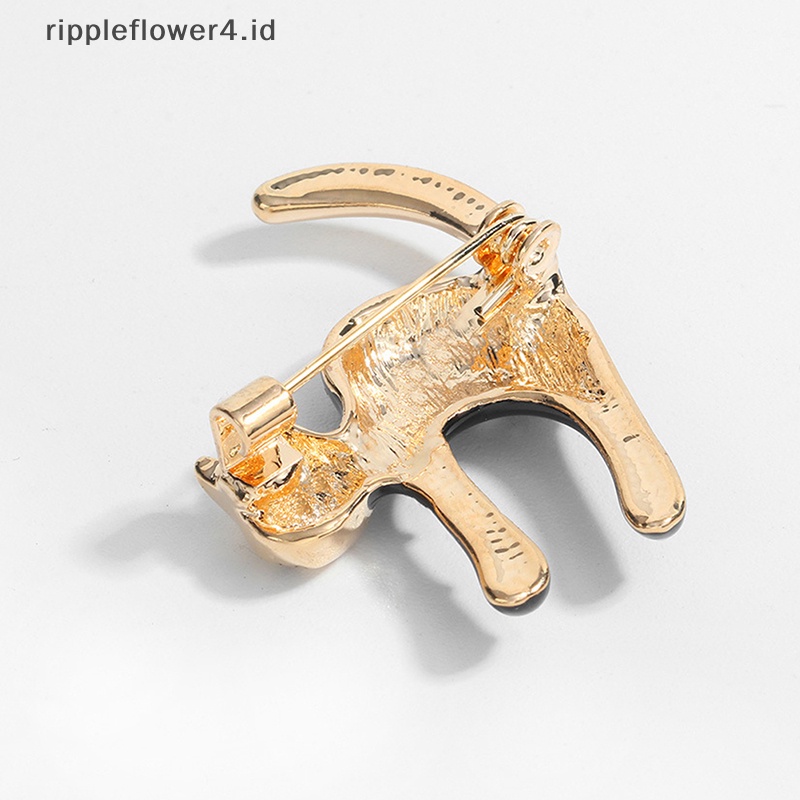 {rippleflower4.id} Fashion Bentuk Kucing Bros Wanita Jas Kerah Pin Aksesoris Perhiasan Pakaian Pesta~