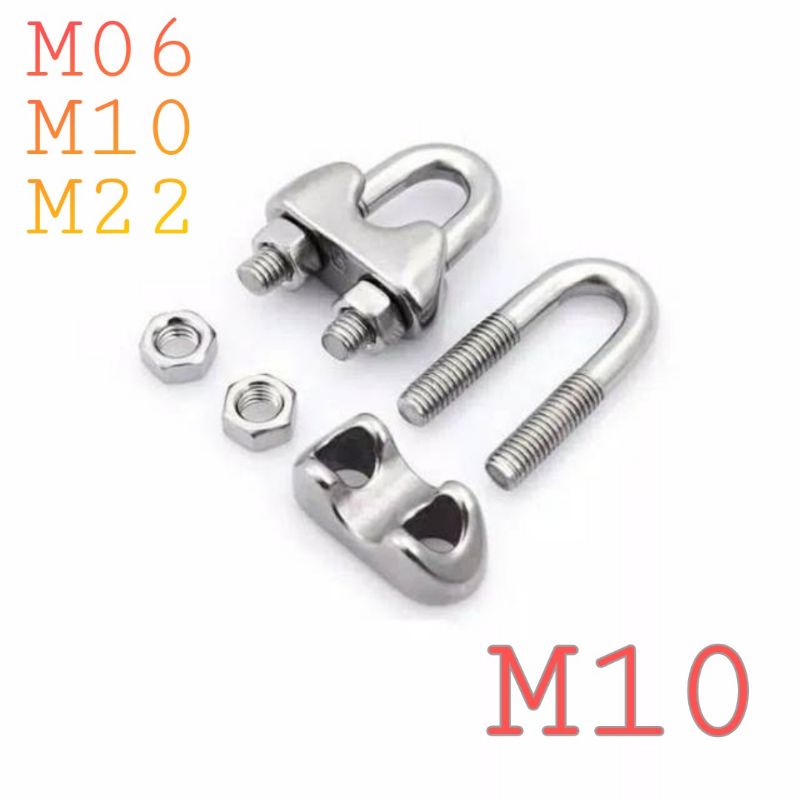 Klem seling M10  / Steel Wire clip / Klem kawat seling / Kuku macan Termurah