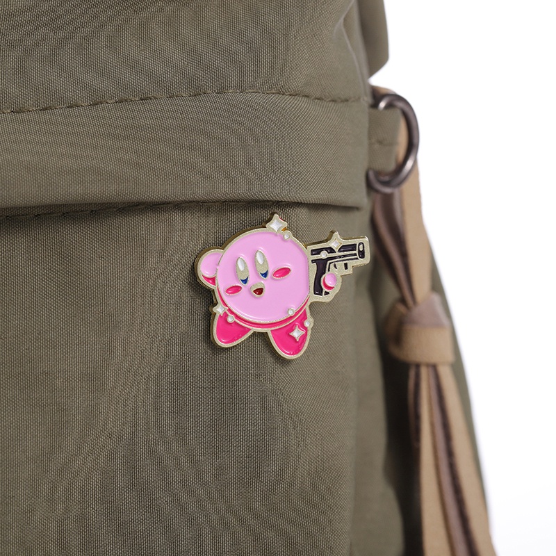 Bintang Kirby Bros Alloy Jepang Lapel Pin Lucu Anime Pasangan Lencana Kartun Tas Aksesoris