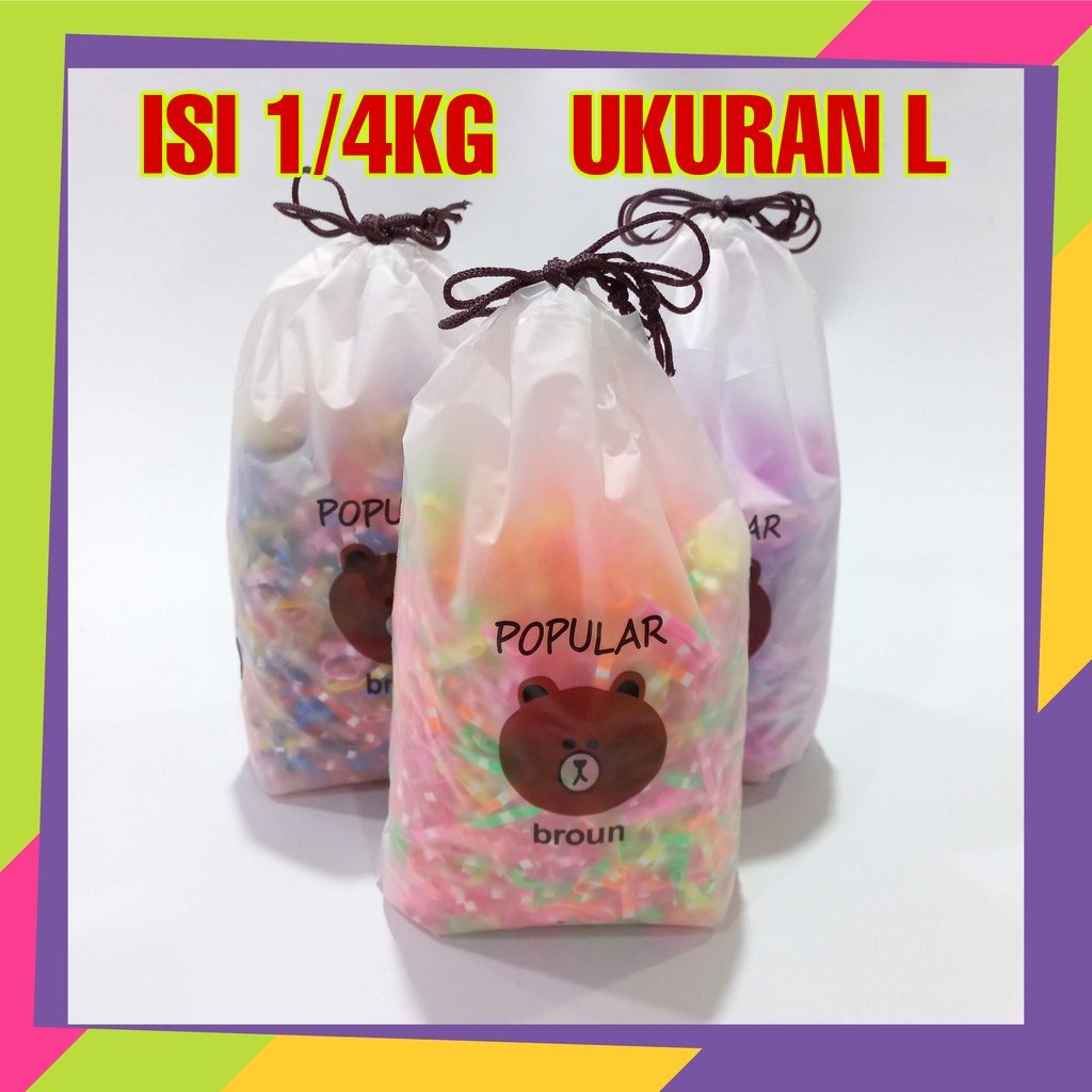 1771 / Karet Jepang ikat rambut ukuran L isi 1/4kg &amp; 1/2kg free pouch