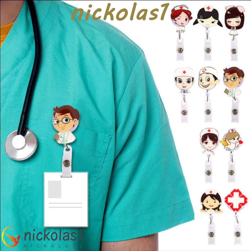 Nickolas1 Holder Kartu Nama Kartun Lucu Lencana Gulungan Klip Ditarik ID Name Card Card Holder Clip