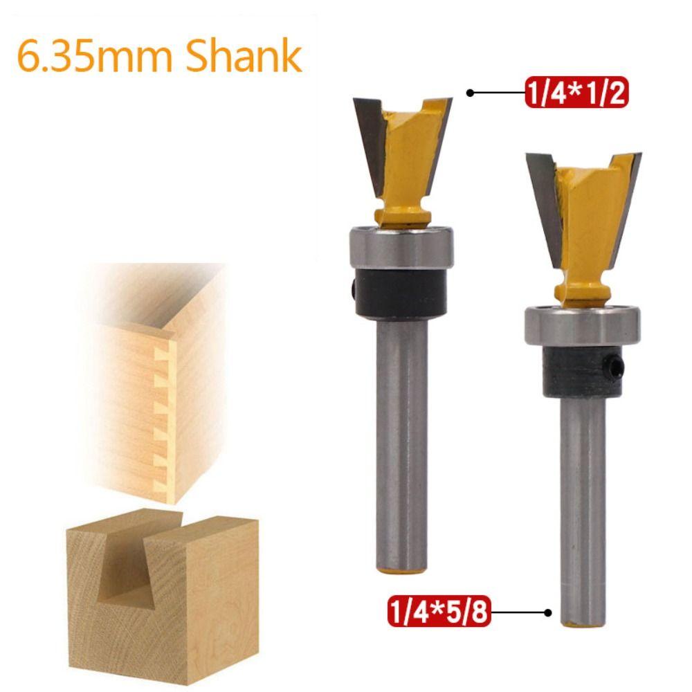 Populer Mata Ukir Milling Cutter Shank 6.35mm Dengan Bearing Drill Bit