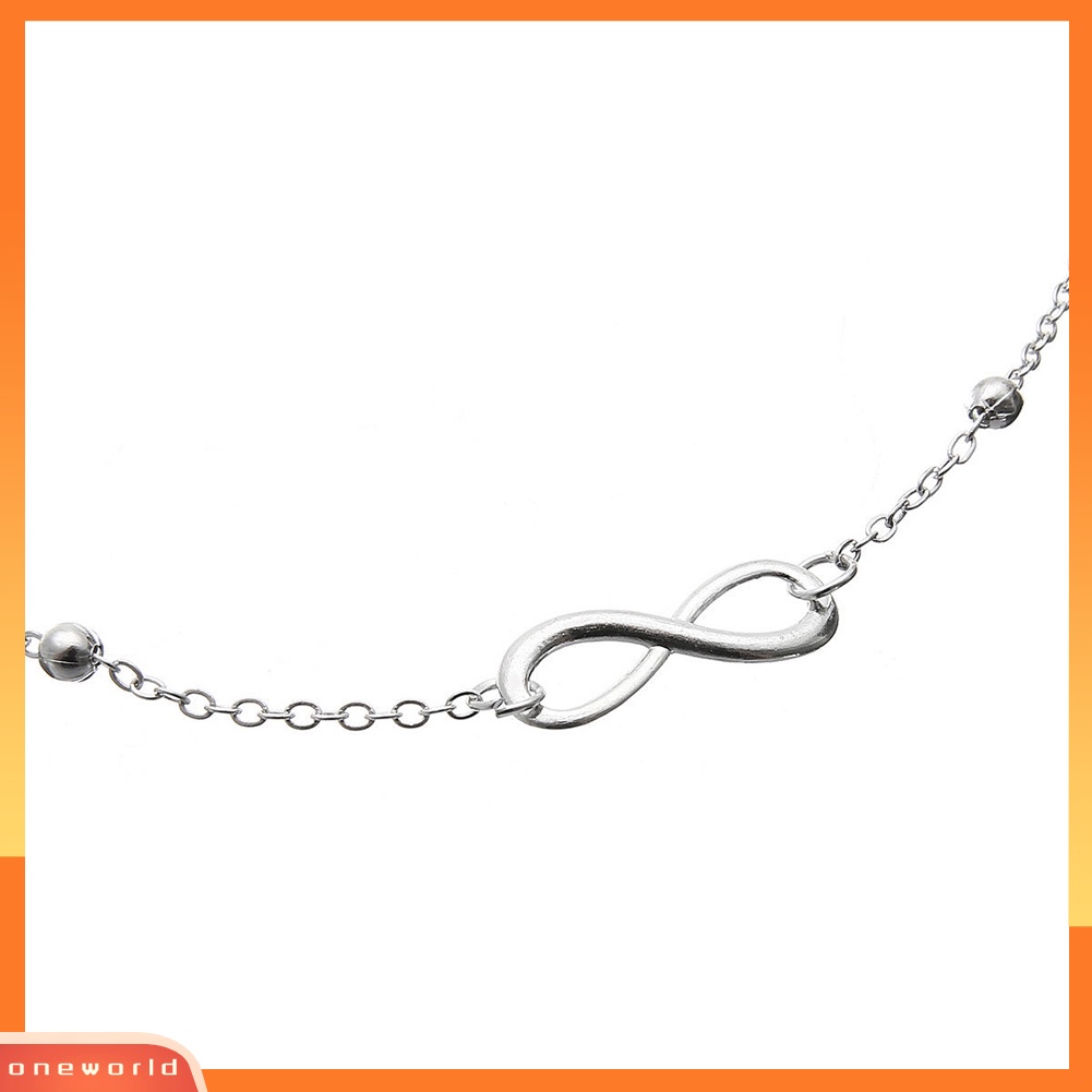 [WOD] Sandal Pantai Barefoot Infinity Charm Beads Gelang Kaki Double Layer Anklet