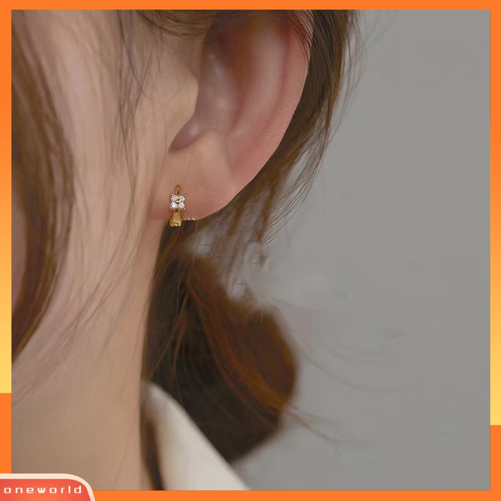 [WOD] Anting Tusuk Berlian Imitasi Wanita Elegan Trendy Mini Ear Stud Untuk Pacaran