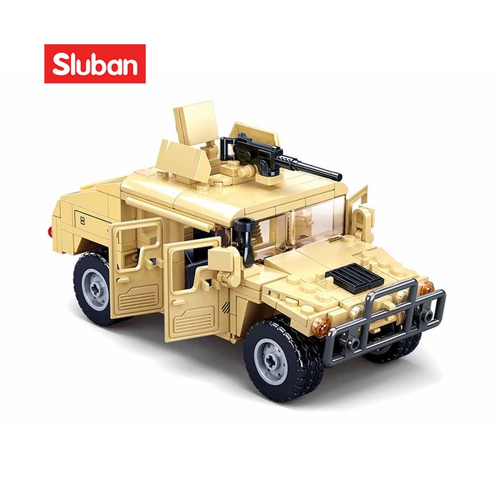 Mainan Brick Lego Sluban Mobil Jeep Perang Humvee M38 B0837