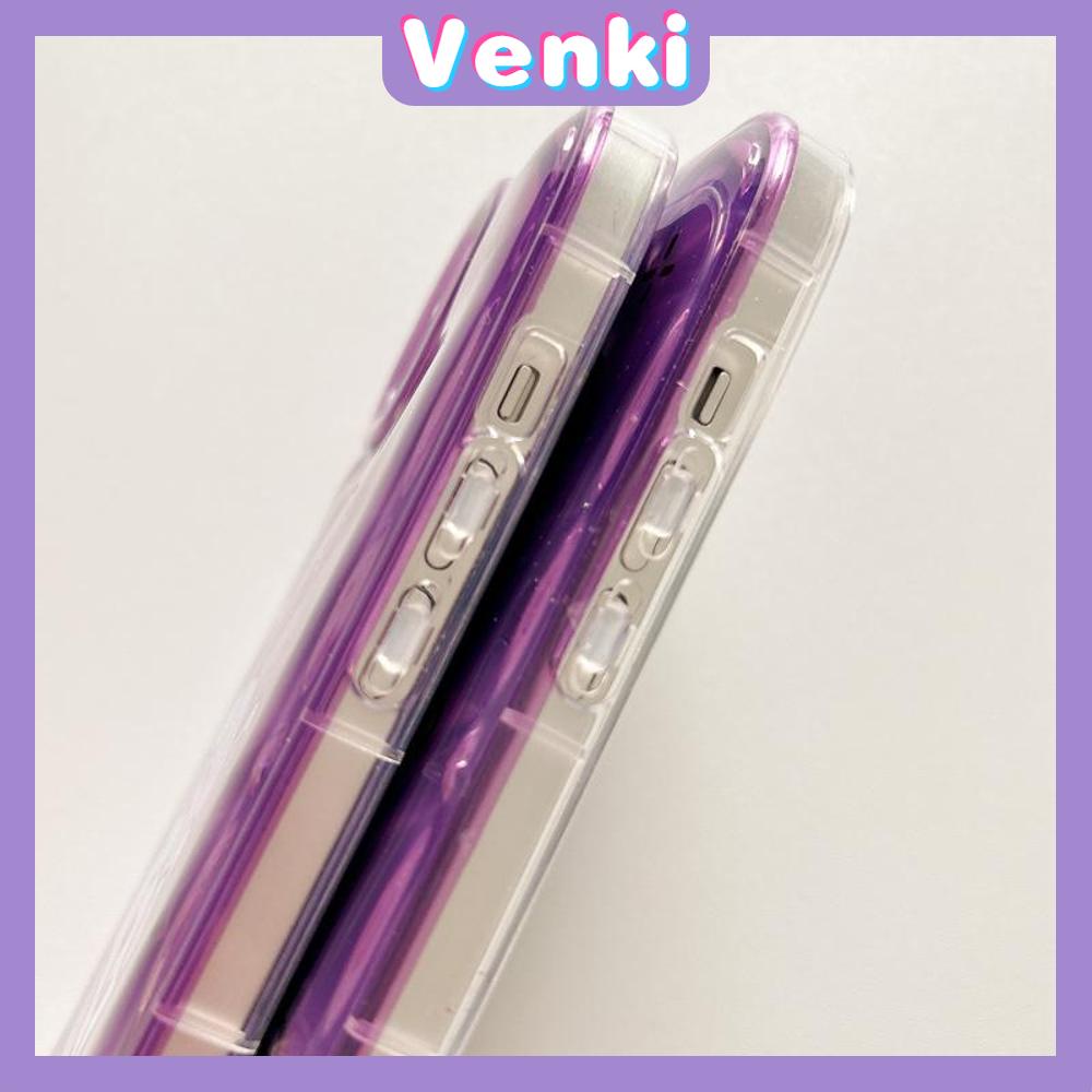 VENKI - iPhone Case untuk iPhone 11 Laser Reflektif Bening Phone Case TPU Soft Shockproof Airbag Case Lucu Kartun Kompatibel dengan iPhone 14 13 Pro Max 12 Pro Max XR XR 7Plus 8Plus