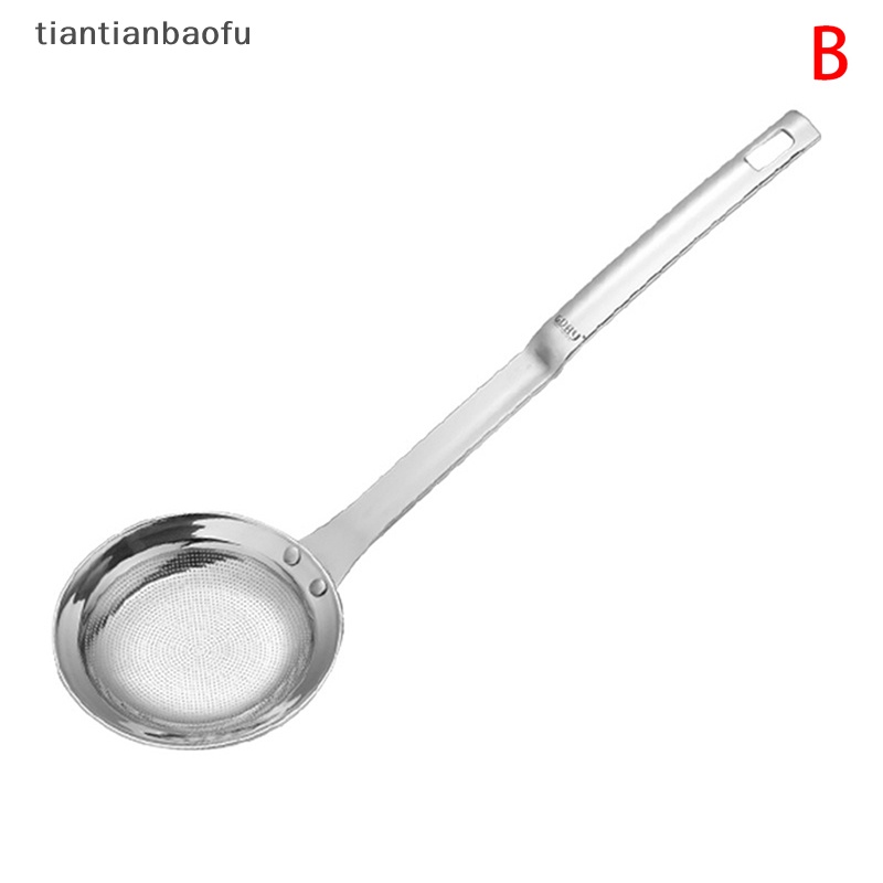 [tiantianbaofu] Stainless Steel Jaring Halus Saring Busa Skimmer Sendok Penyaring Minyak Gagang Panjang Butik