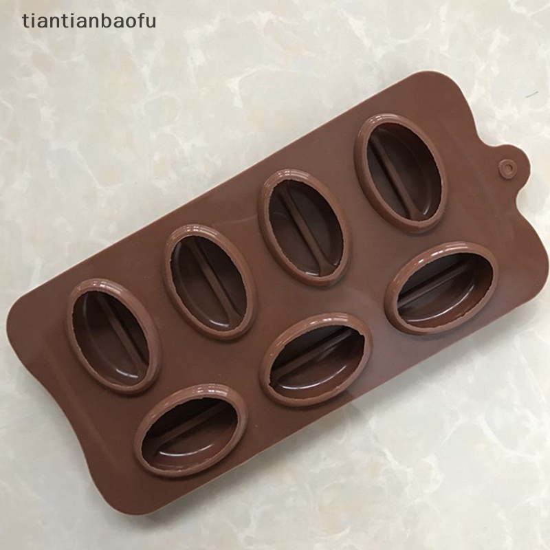 [tiantianbaofu] Cetakan Coklat Silikon Biji Kopi 7rongga Montok Baking Kue Decorag Mould Butik