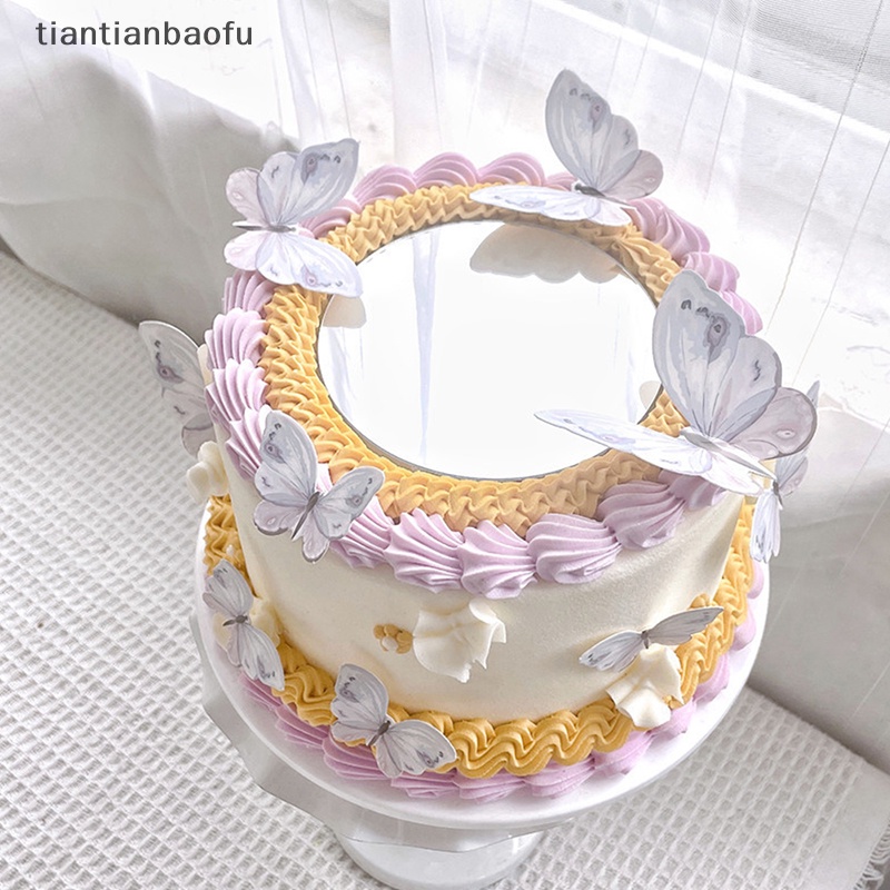 [tiantianbaofu] Stamping Gold Pink Butterfly Hiasan Kue Putri Dessert Cake Decor Butterfly Boutique