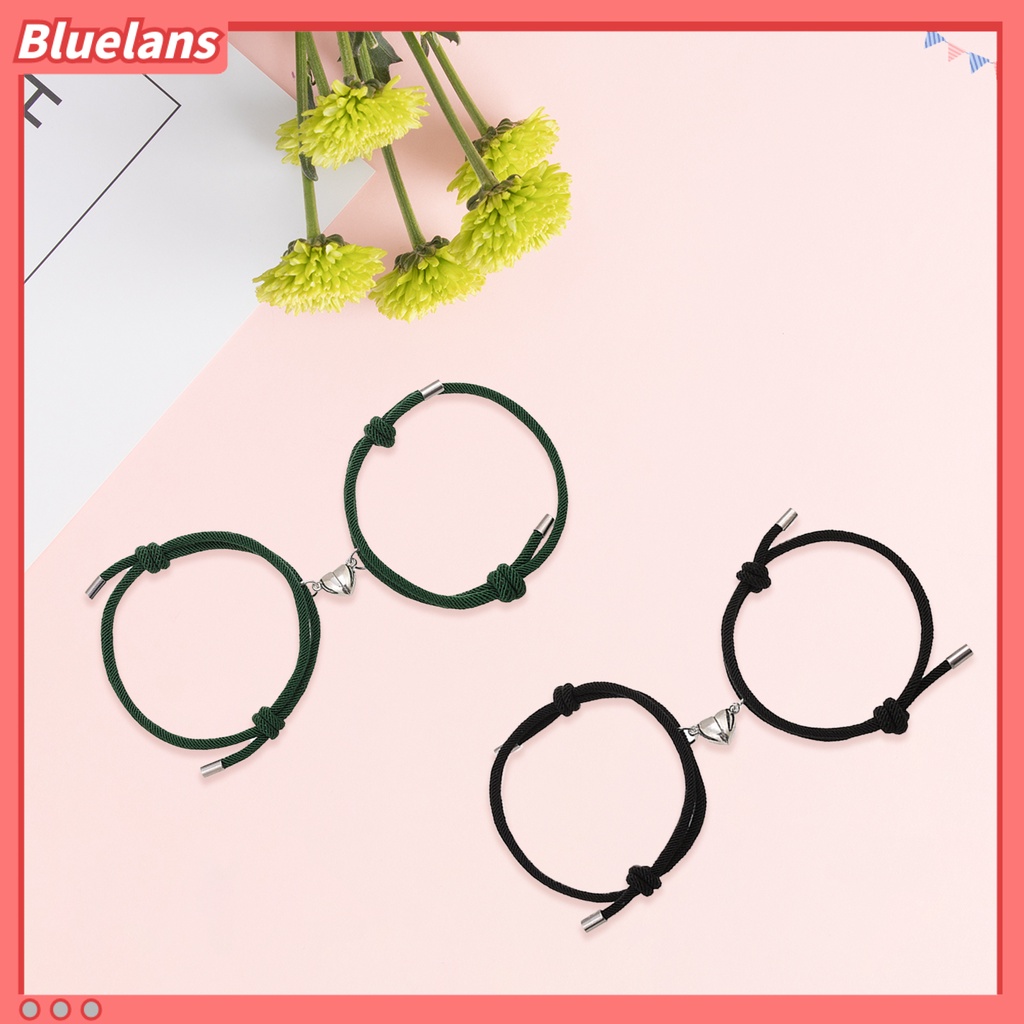 [BLS] 2pcs Gelang Cantik ic Adsorpsi Alloy Elegan Panjang Adjustable Fashion Bracelet Untuk Pacaran