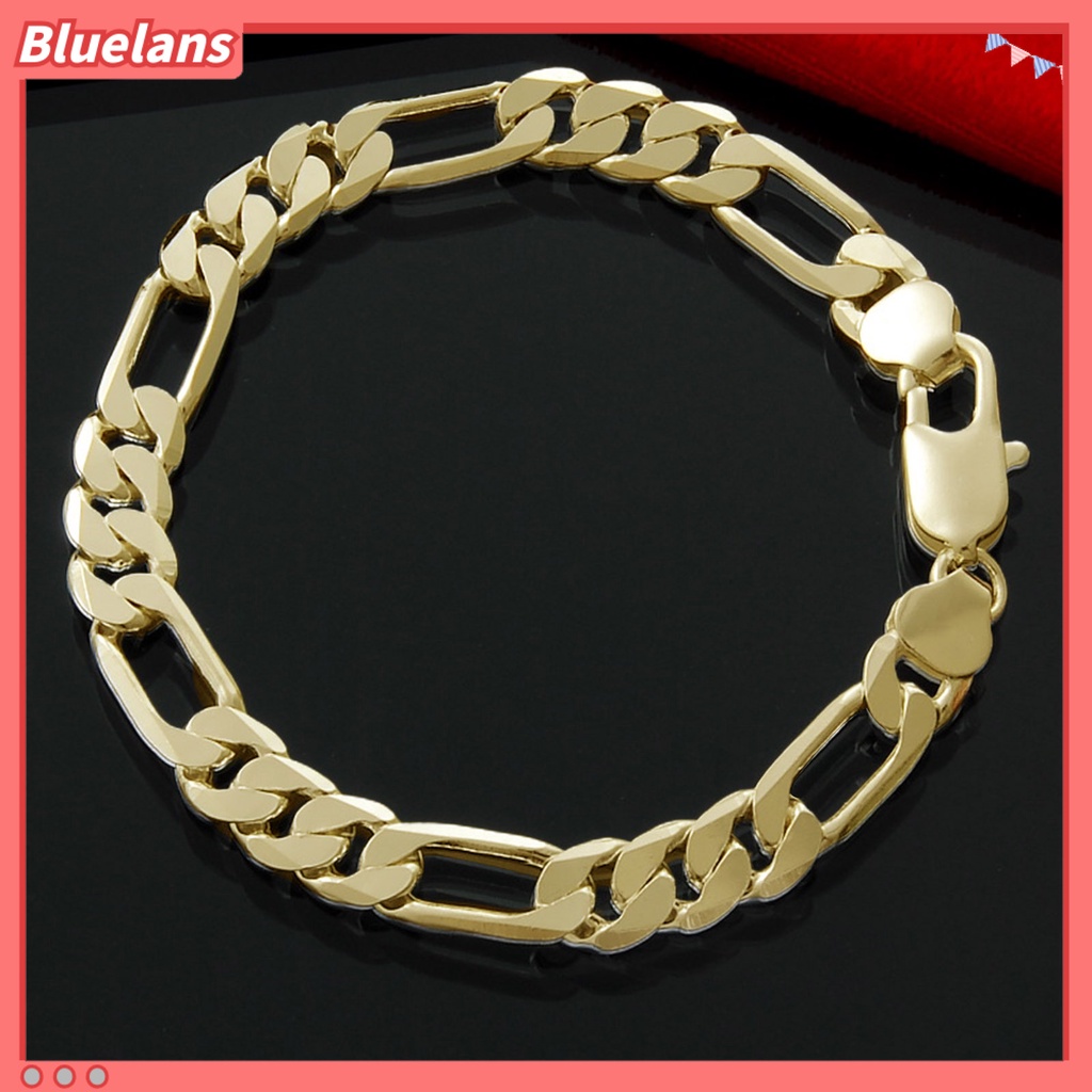 [BLS] Pria Gelang Rantai Hip Hop Perhiasan Electroplating Bright Luster Bangle Hadiah Ulang Tahun