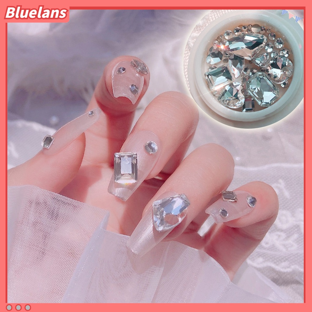 [BLM] Nail Rhinestones Indah DIY Ringan Nail Art Multi-faceted Love Dekorasi Untuk Wanita