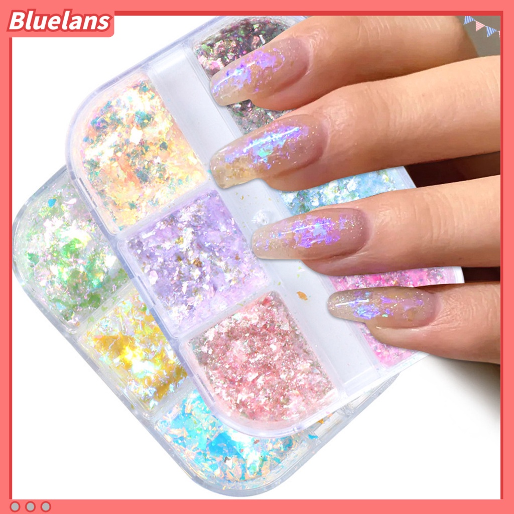 [BLM] 1kotak Paku Sequin Shiny Vibrant Color Plastik Campur DIY Paku Glitters Sequin Manicures Designs Perlengkapan Kuku