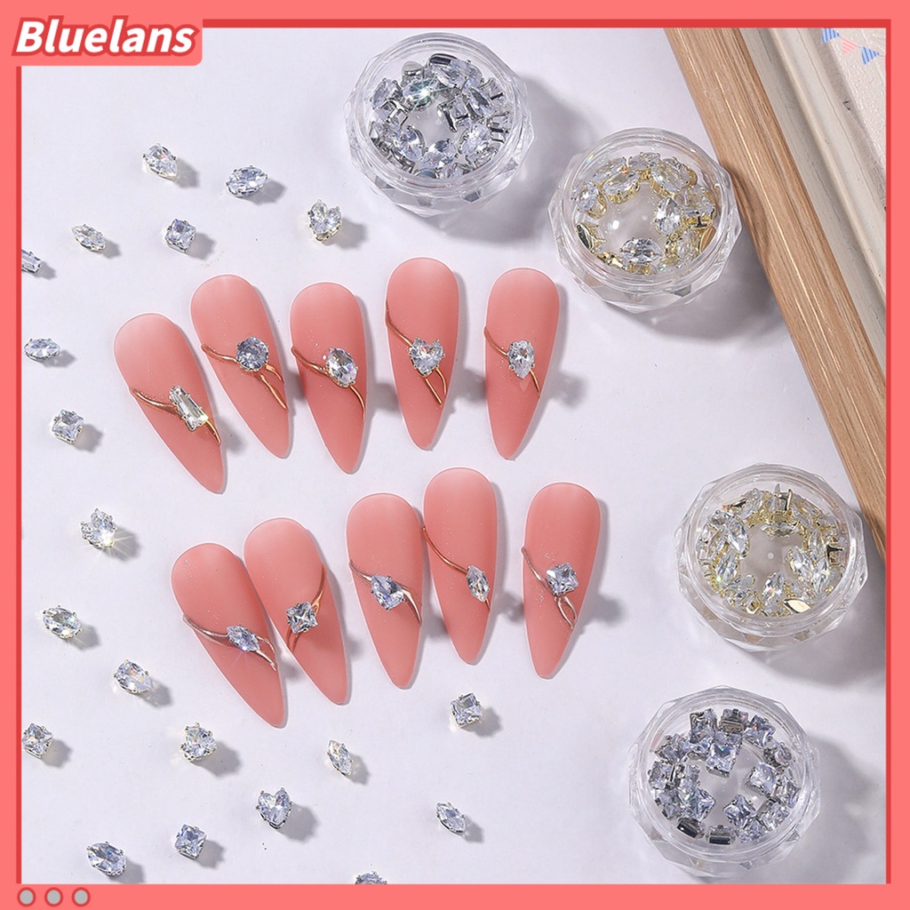 [BLM] 20pcs Dekorasi Kuku Bentuk Tidak Teratur Berkilau Tidak Oksidasi Tahan Karat /Zinc Alloy Bersinar Nail Art Ornamen Manicure DIY Gadget Untuk Salon Kuku