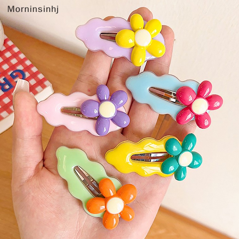 Mornin 2pcs Bentuk Bunga Jepit Rambut Warna-Warni Manis Outdoor Hair Clips Barrettes Cute Headwear Slid Clip Fashion Aksesoris Rambut id