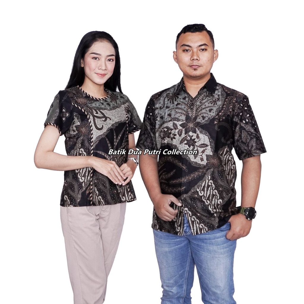 Batik Couple Atasan Batik Wanita Lengan Panjang Kemeja Batik Pria