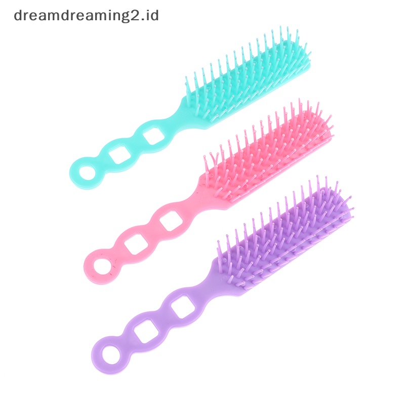 (drea) Sisir Rib Cadangan Perawatan Rambut Praktis New Chic Plastic Man Hairdressing Brush //