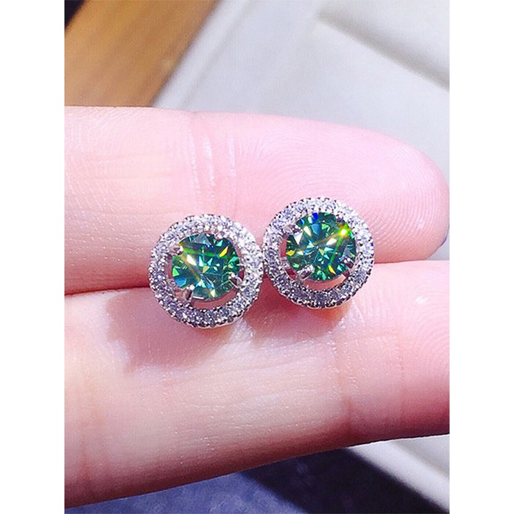 Dainty Green Stud Earrings Fashion Aksesori Telinga Untuk Wanita Pakaian Sehari-Hari Pesta Malam Anting Elegan Pernyataan Perhiasan