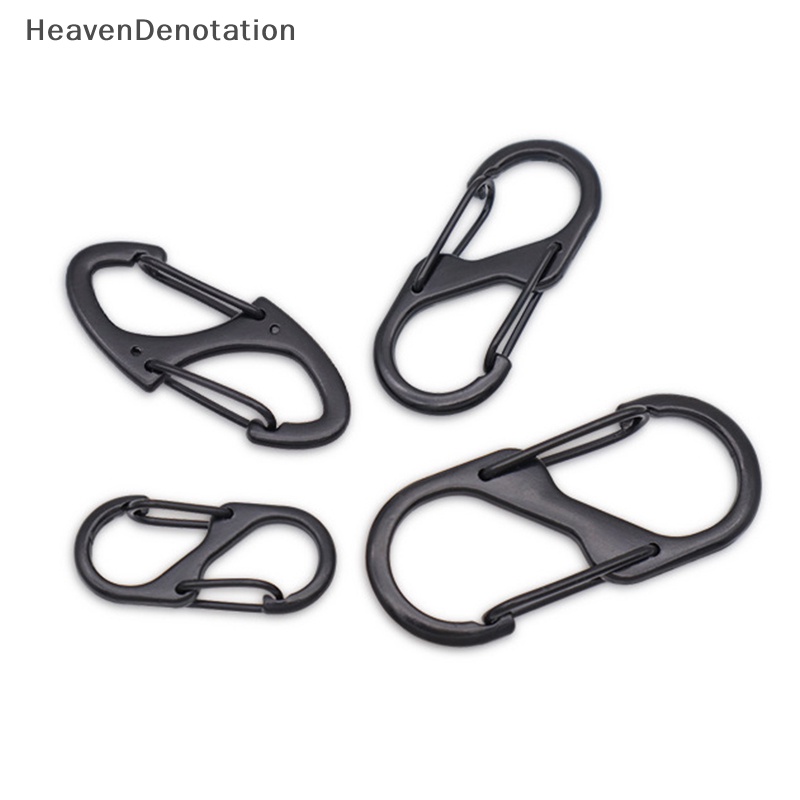 [HeavenDenotation] 10pcs Carabiner Tipe S Stainless Steel Dengan Kunci Gantungan Kunci Kait Camping Key-Lock HDV