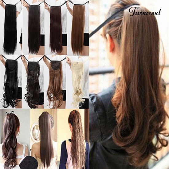 Twowood Wanita Mengikat Ponytail Ponytail Sopak Klip Dalam Ekstensi Rambut Hair Pieces