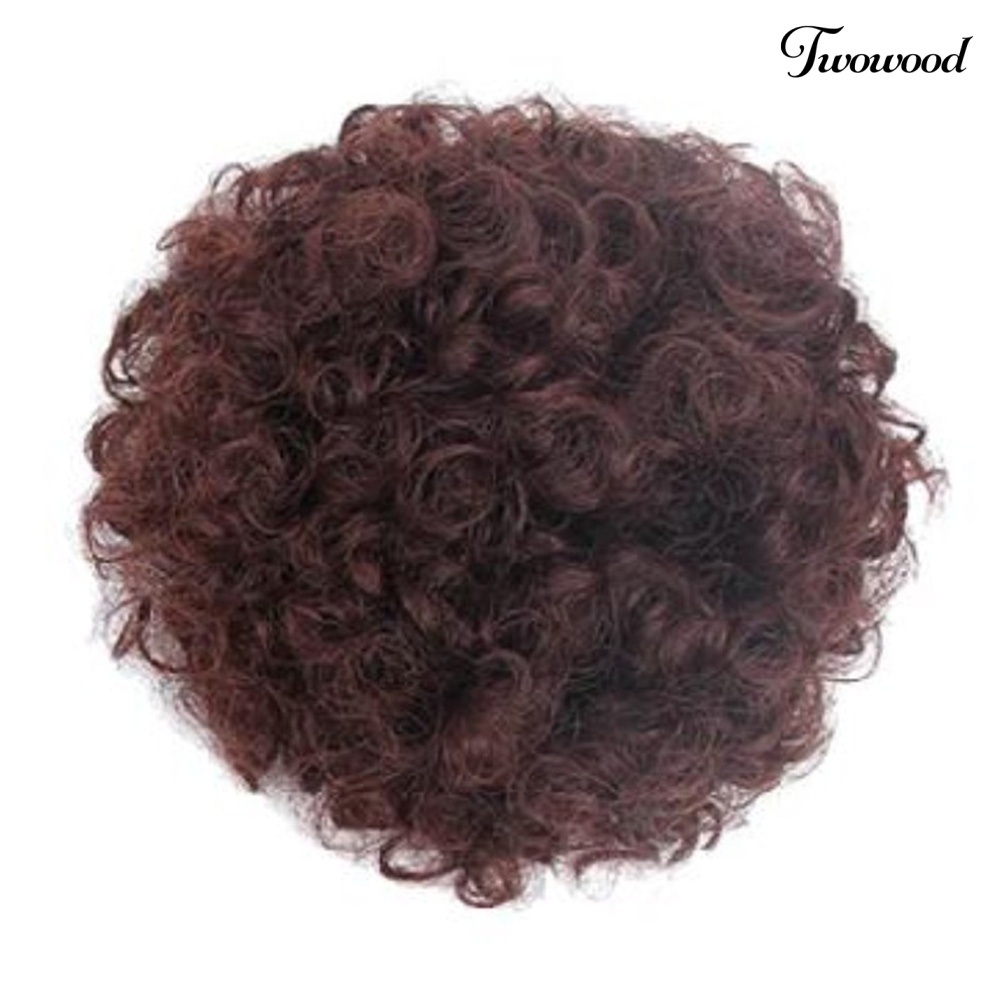 Twowood Wanita Pendek Keriting Sintetis Afro Ponytail Besar Rambut Ekstensi Penuh Wig Sopak