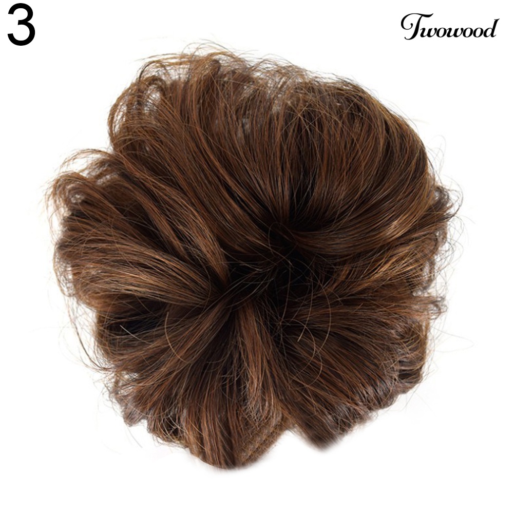 Twowood Wanita DIY Elastis Keriting Wig Rambut Cincin Hiasan Kepala Sanggul Tusuk Sanggul Ponytail Sopak