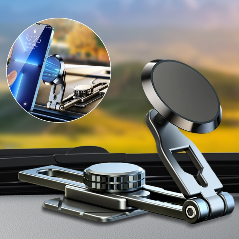 Dudukan Ponsel Magnet Portabel/Sudut Adjustable Universal Dashboard Mobil Self-Adhesive Magnetic Extendable Phone Stand