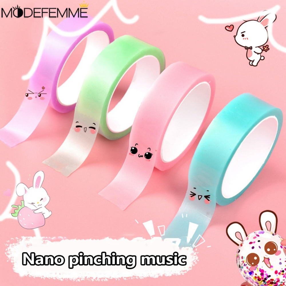 Reusable Traceless Tape Serbaguna Perekat Dua Sisi Warna-Warni Glitter Gel Gelembung DIY Craft Manual Dekompresi Mainan PET Nano Bubble Tape Kneading Tape Meniup Gelembung Mainan