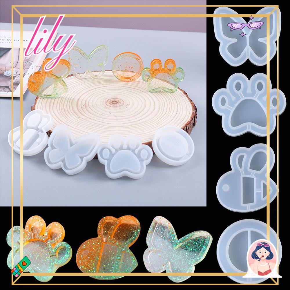 Lily Shaker Resin Cetakan DIY Kerajinan Membuat Perhiasan Alat Liontin Kristal Gantungan Kunci Cetakan