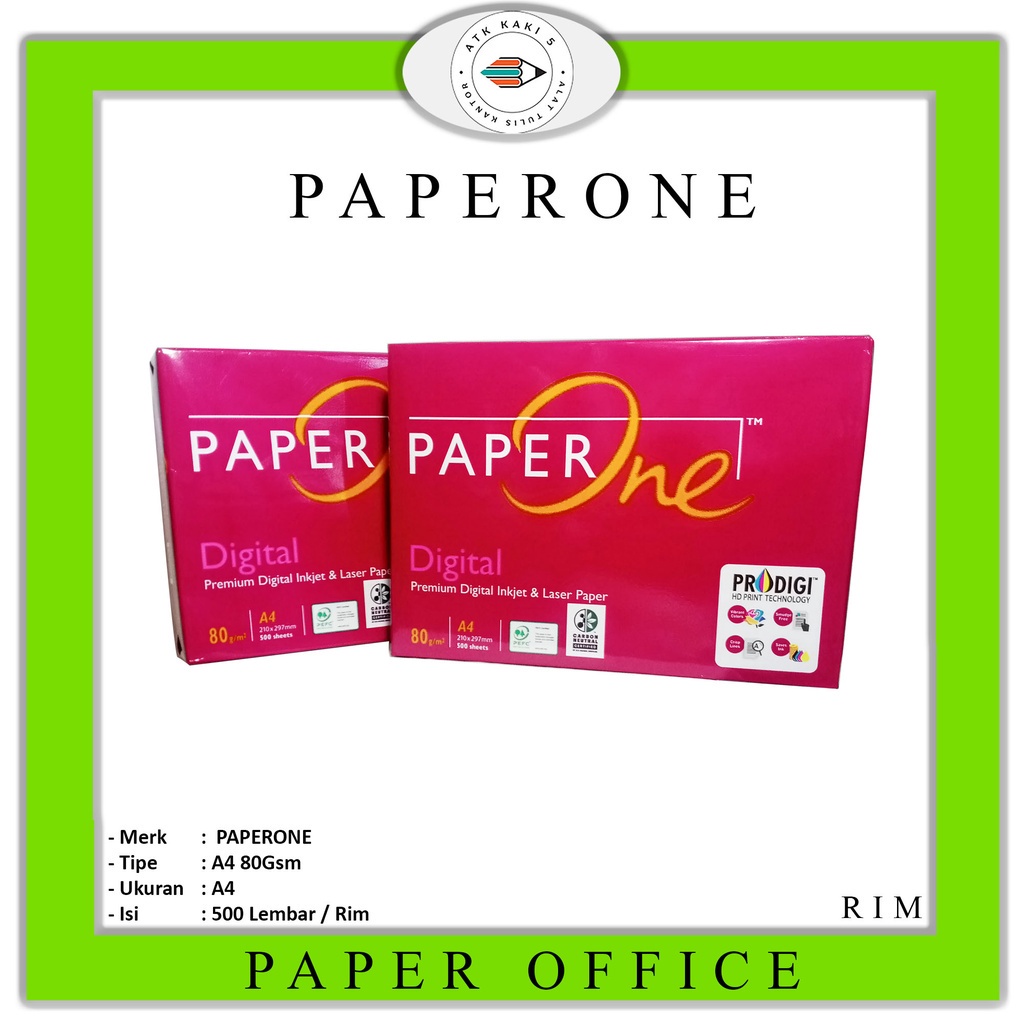 

PAPERONE - Kertas A4 80 Gram Office Paper Print - Rim