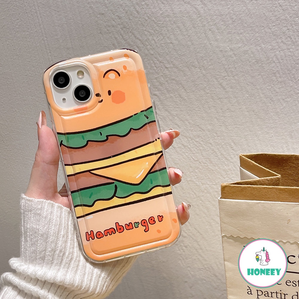 Enak Burger Pizza Airbag Case Untuk iPhone 14 Pro 13 12/12 Pro XR Xs7 8plus iPhone 11promax Shockproof Back Cover