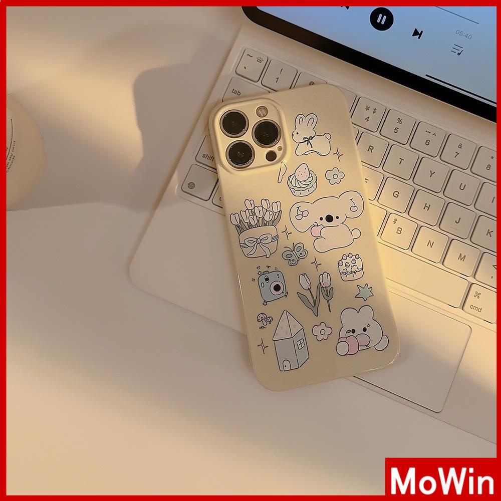 Case iPhone 14 Pro Max iPhone Case Cream Glossy Film Lembut TPU Shockproof Kamera Case Perlindungan Hewan Lucu Kompatibel dengan iPhone 13 Pro Max 12 Pro Max 11 Xr X Max 7Plus 8Plus