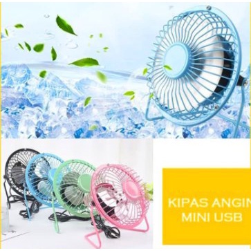 WMP - Mini Fan USB Karakter Kipas Angin Duduk Portable Motif Karakter Kipas Angin Besi Kecil Portabl