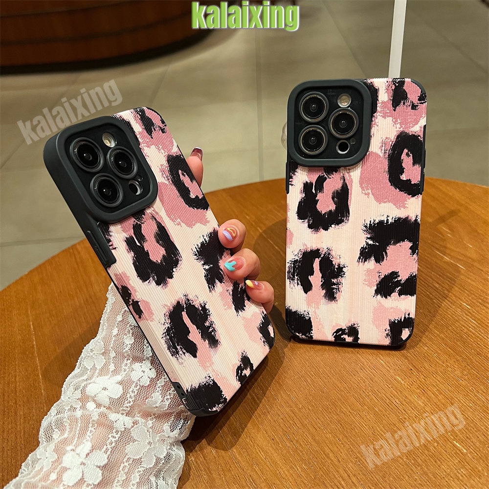 IPHONE Case Motif Leopard Warna Pink Untuk Iphone11 12 13 14 Pro Max14 Plus Xs Max X XR 78 Plus Soft Back Cover