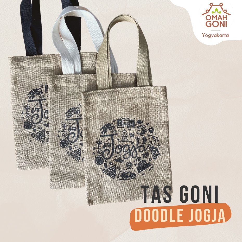 Tas Goni Unik Doodle Jogja - Tas Ecofriendly Gemas - Tas Etnik Cute