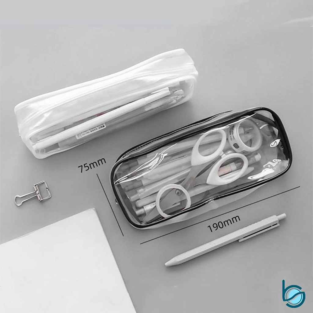 

Tempat Pensil Transparan/Pouch Dompet Mika Make Up/Transparent Waterproof Pencil Case/Kotak Pensil Lucu Menarik - Best Stationary