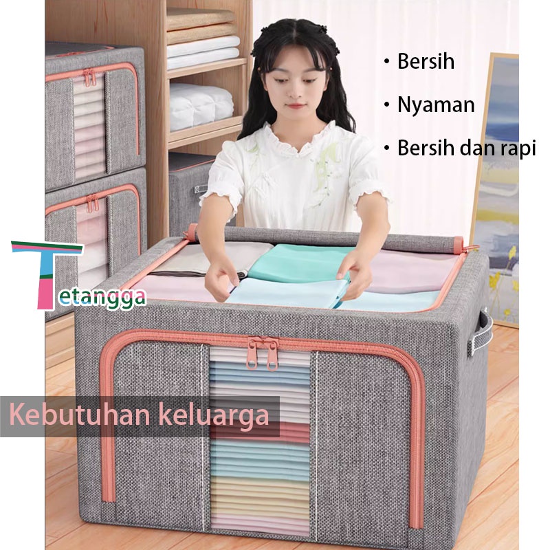 Box Organizer Besar Kotak Penyimpanan Lipat Transparant / Storage Baju Tempat Pakaian Serbaguna