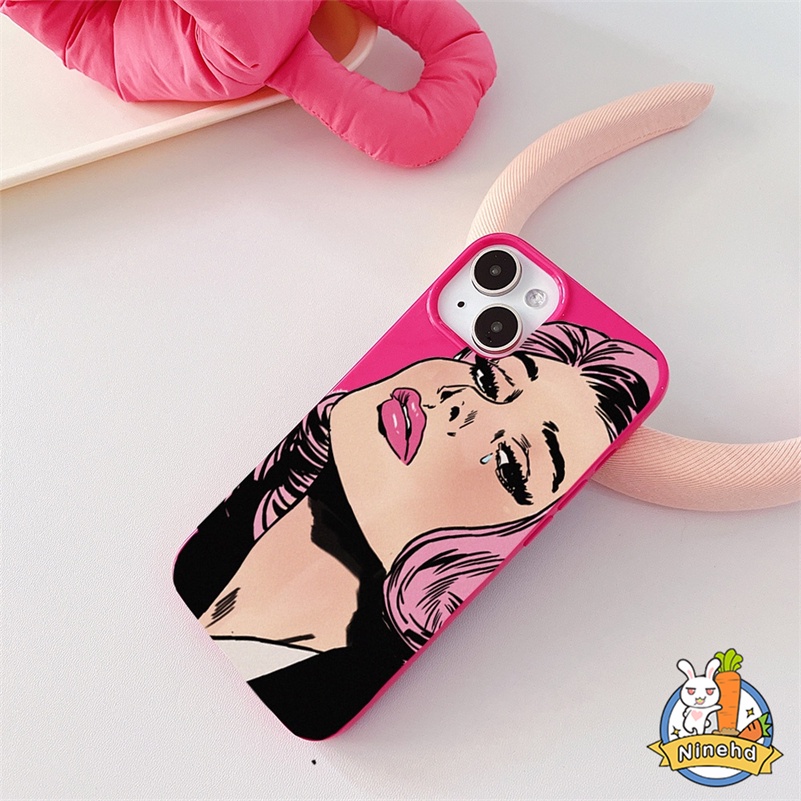 IPHONE Luxury Beauty Girl Rose Red Glossy Phone Case Kompatibel Untuk Iphone14 13 12 11 Pro Max X Xr Xs Max 8 7 6 6s Plus SE 2020 Perlindungan Kamera Shockproof Silikon Lembut Tpu Penutup Belakang