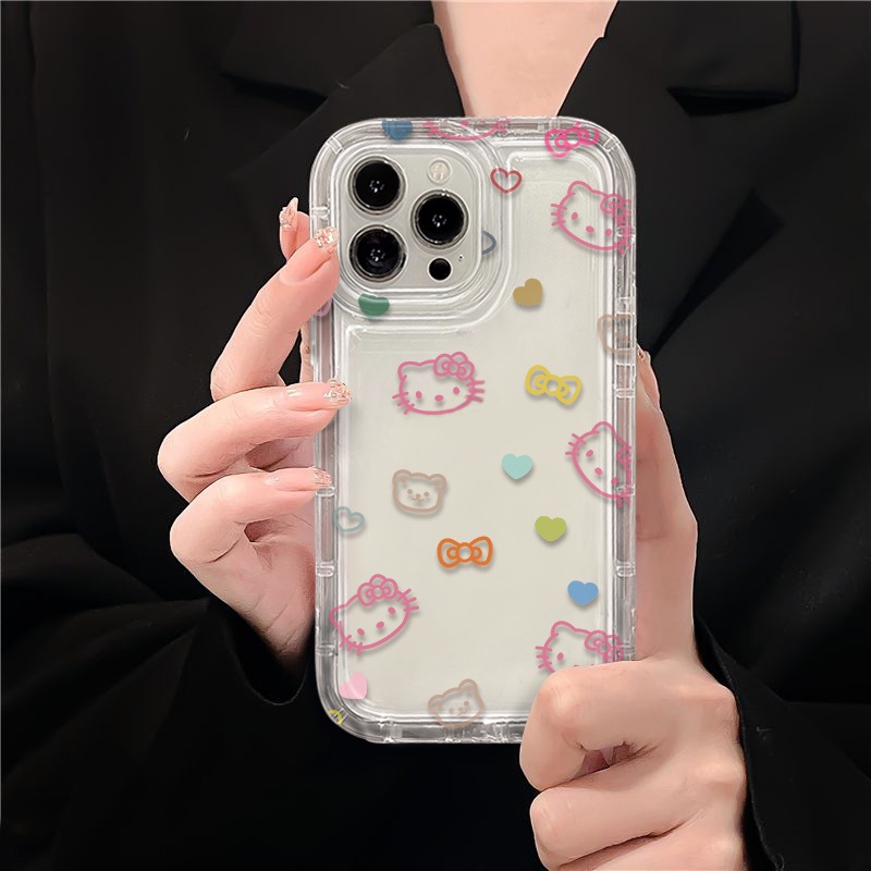 IPHONE Casing Ponsel Lembut Kucing Lucu Kompatibel Untuk Iphone14 13 11 12 Pro XS Max X Xr7 +8 Plus Casing TPU Silikon Shockproof Cover