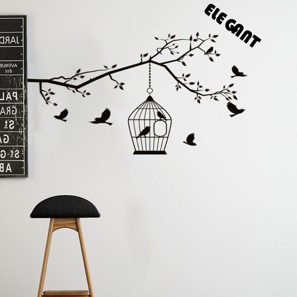 [Elegan] Birdcage Wall Sticker Self-adhesive Kualitas Tinggi Inspirasi Birdcag Removable Socket Tempel Background Dinding Gantung Kandang Stiker