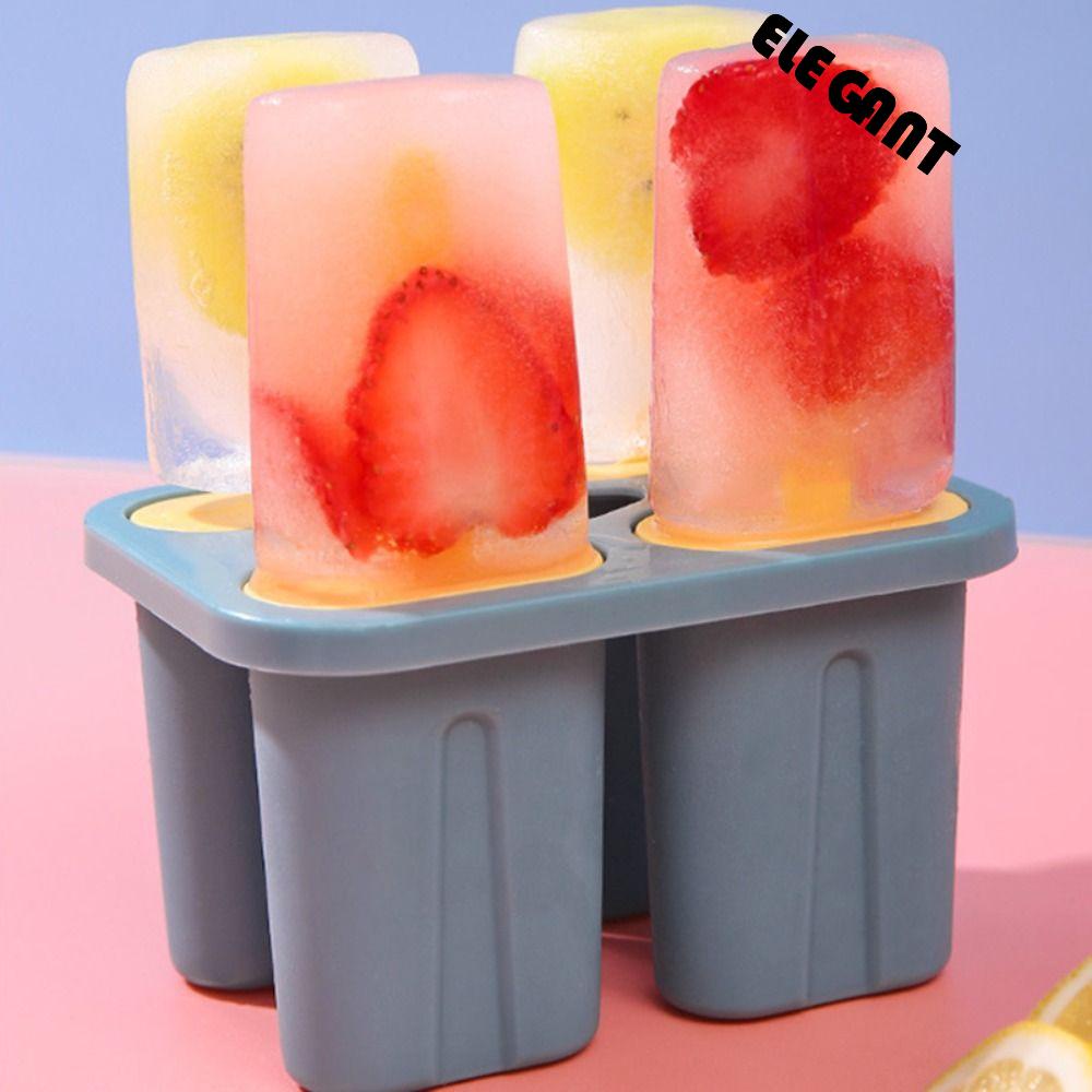 [Elegan] Cetakan Es Krim Food-Grade Homemade Dengan Stik Plastik Dengan Tutup Bar Pembuat Es Pop Anak
